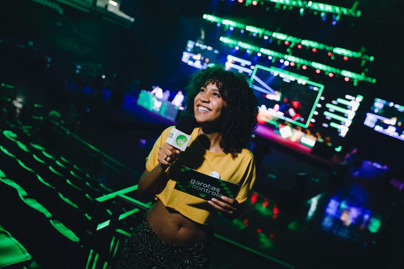 Criadora apresentando na cobertura de campeonato