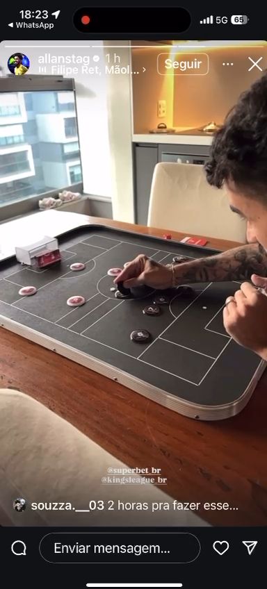 Post da Superbet com jogo de botão personalizado
